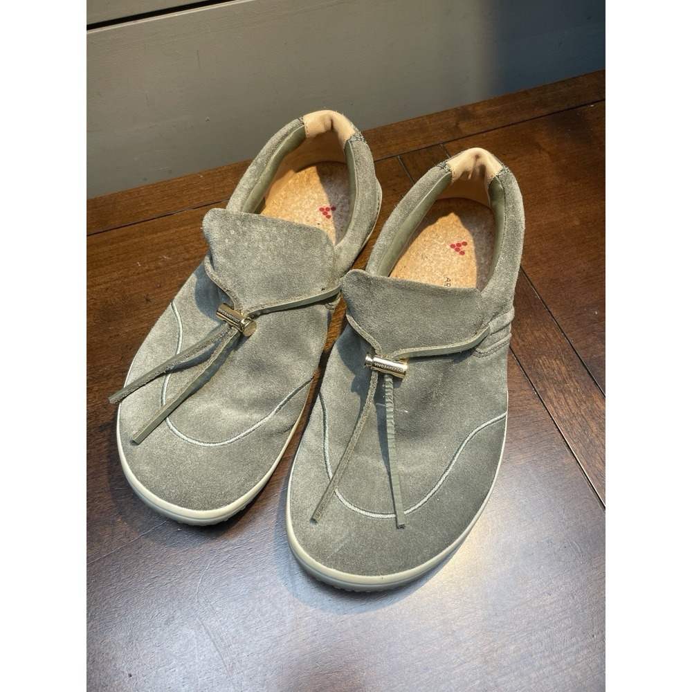 Vivobarefoot Ra Slip On Shoe Womens EU 39 US 8.5 Suede Green Grey Luxury Loafer